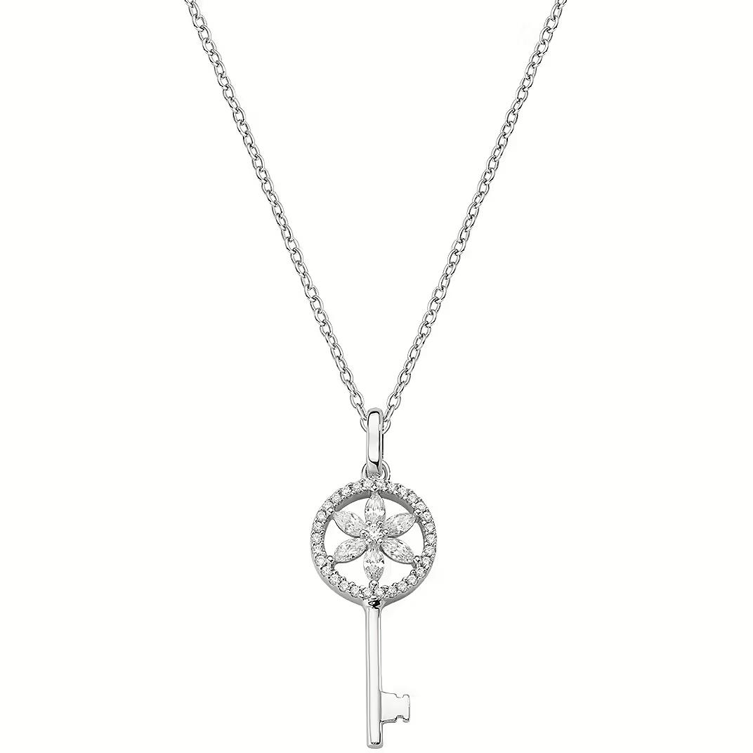 Collana in argento con chiave - AMEN