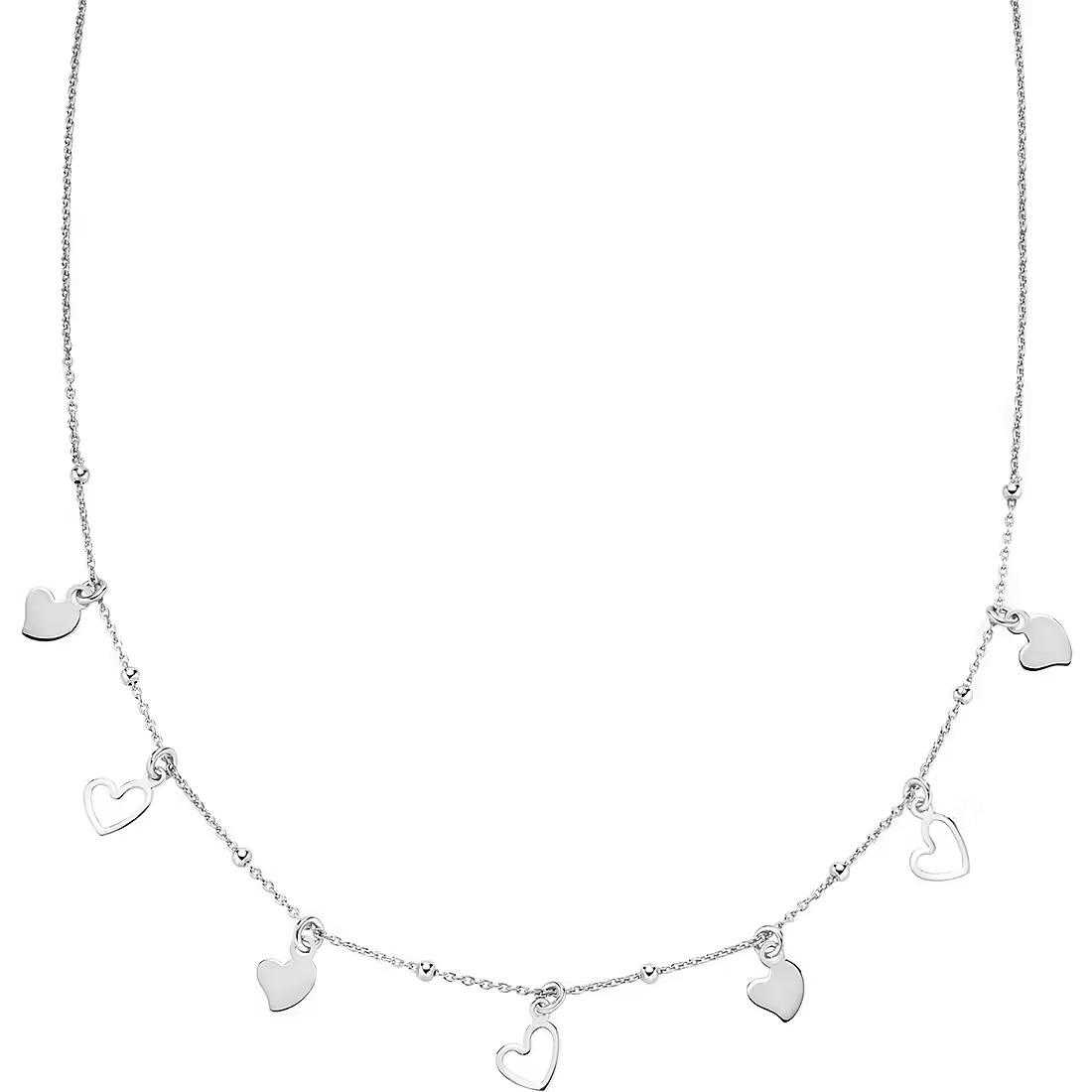 Necklace with silver hearts - AMEN