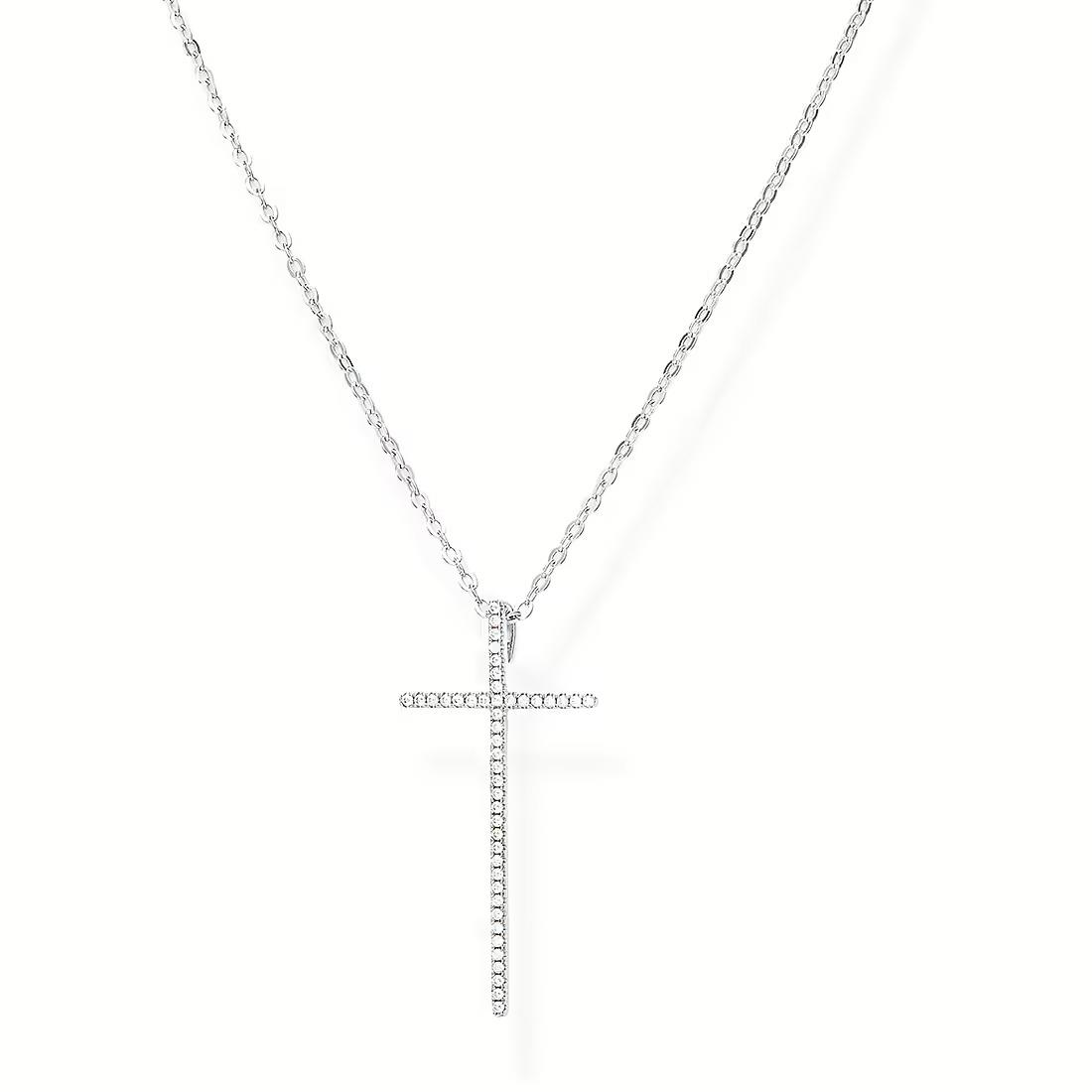 Silver necklace with cross - AMEN