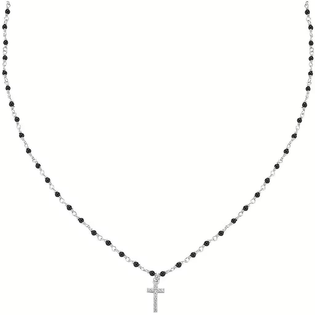 Silver rosary necklace - AMEN