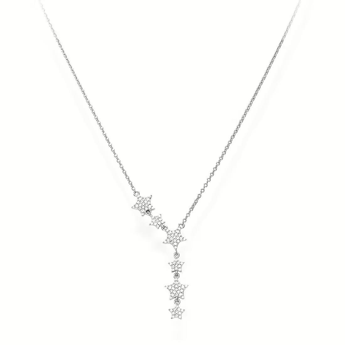 Collar de plata con estrellas. - AMEN