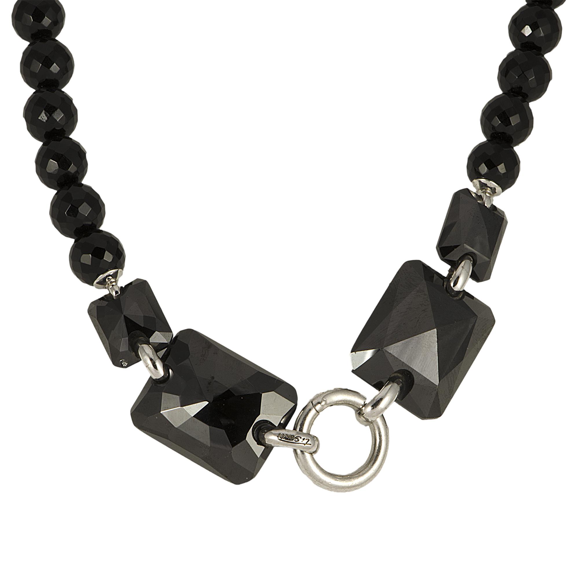 COLLANA IN ARGENTO ED OSSIDIANA - TI SENTO