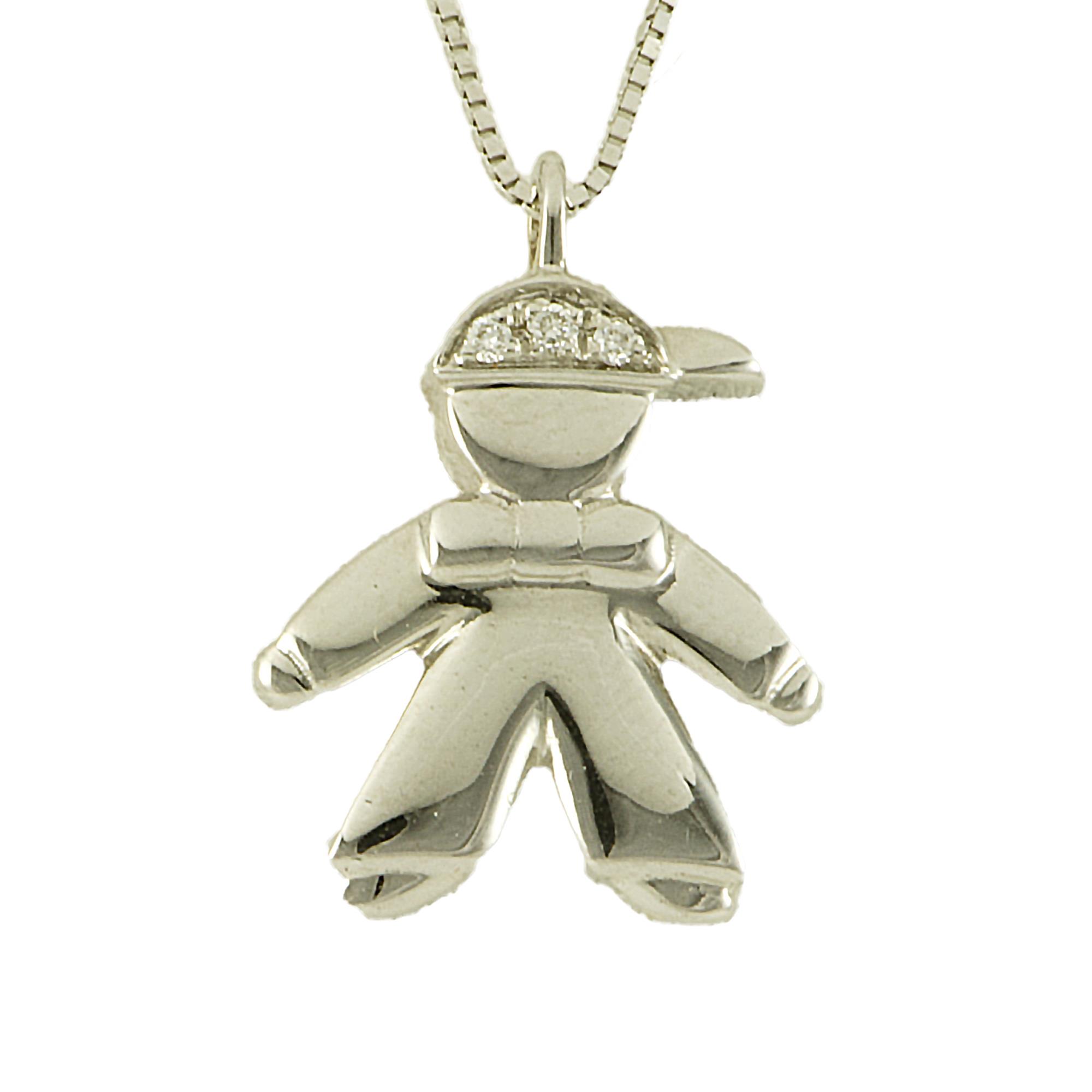 COLLIER IN ORO BIANCO E DIAMANTI CT 0,02 - ORO&CO