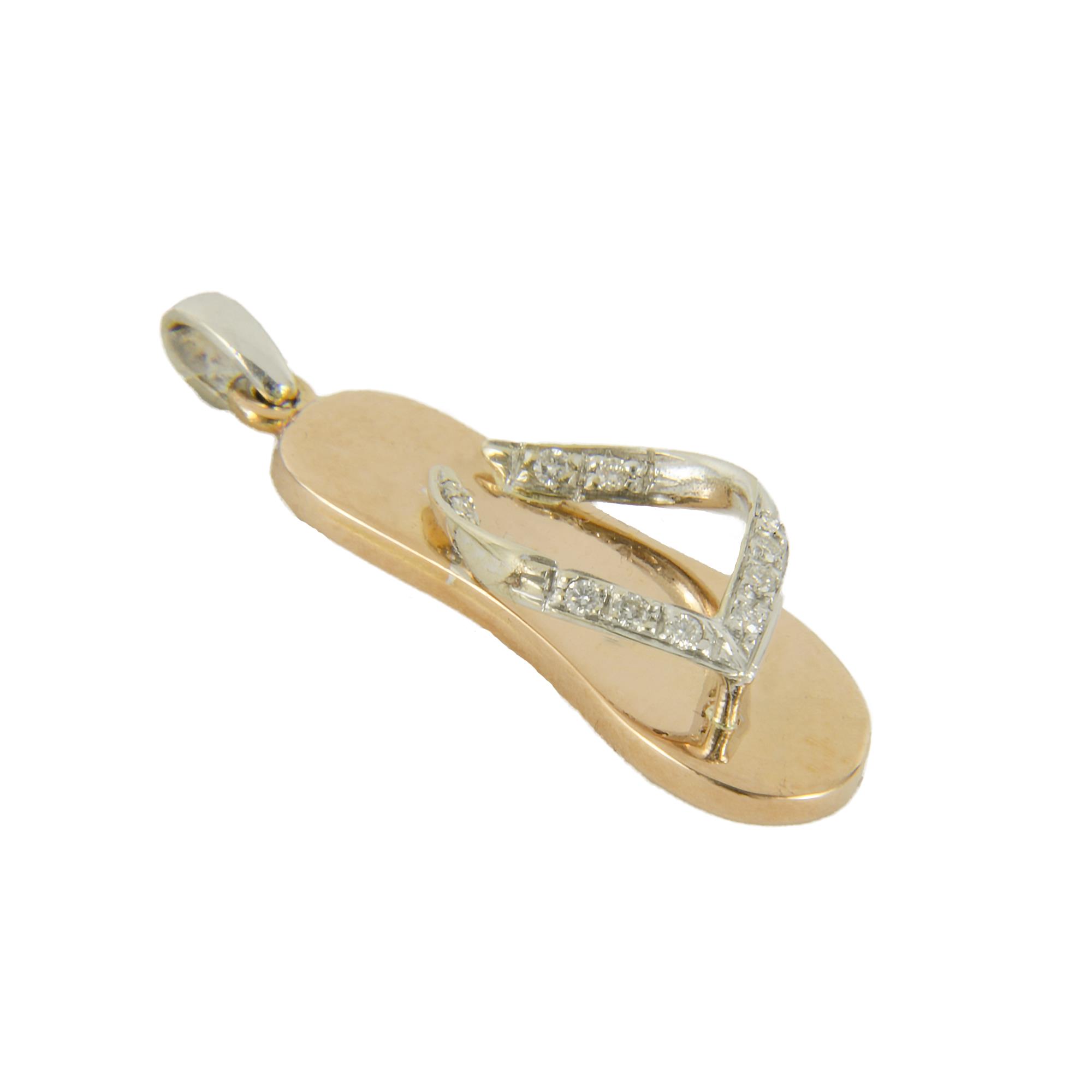 PENDENTE IN ORO BIANCO E GIALLO CON DIAMANTI CT 0,05 - ORO&CO