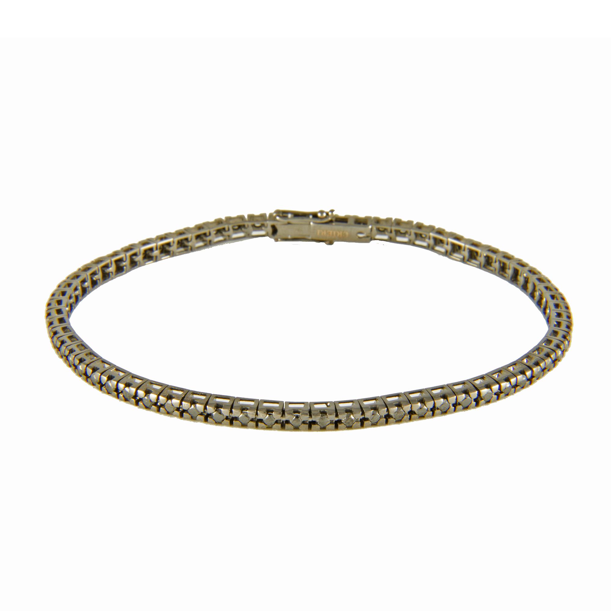 BRACCIALE TENNIS IN ORO NERO E DIAMANTI NERI CT 2,00 MIS 20CM - ORO&CO
