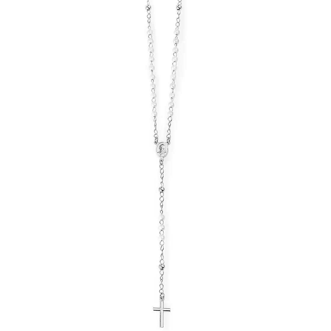 Silver rosary necklace - AMEN