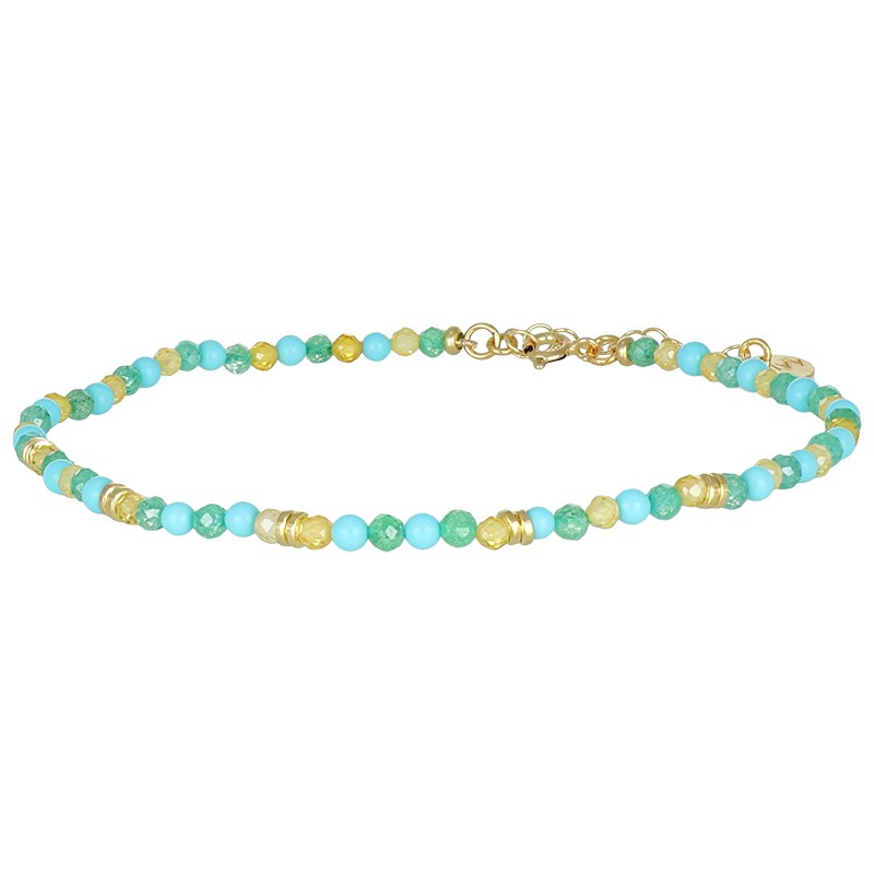 Cavigliera Summer in argento e zirconi verdi - NIVY