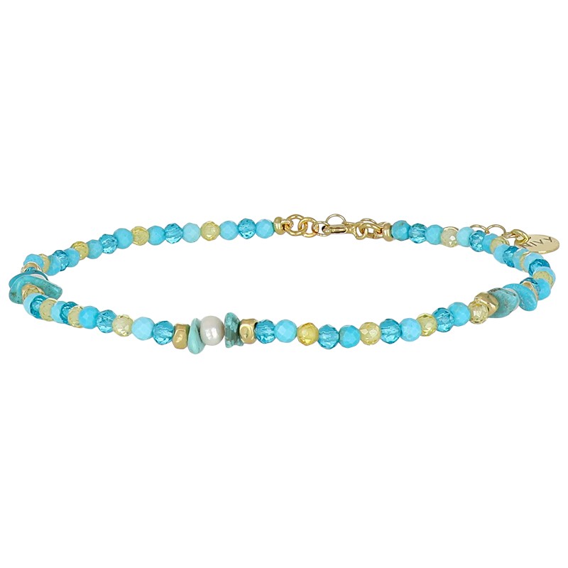 Cavigliera Summer in argento e zirconi gialli - NIVY