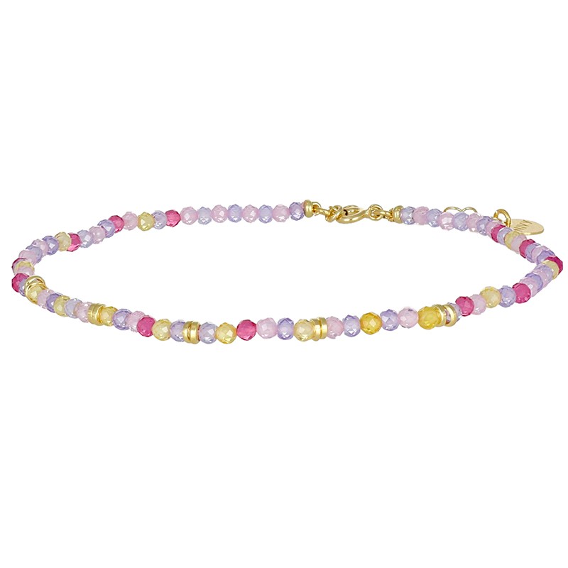 Cavigliera Summer in argento e zirconi rosa - NIVY