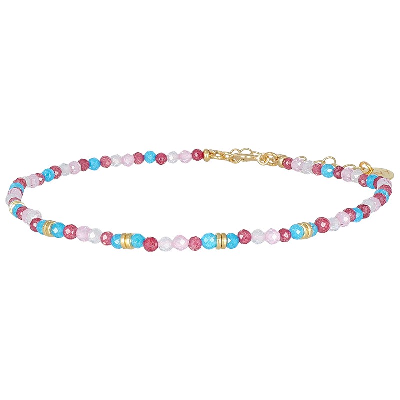 Cavigliera Summer in argento e zirconi rosa - NIVY