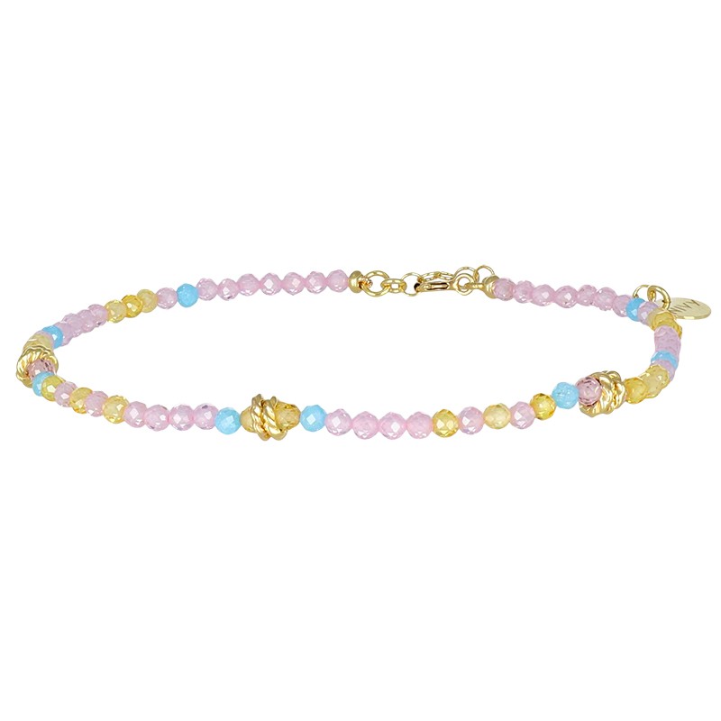 Cavigliera Summer in argento e zirconi rosa - NIVY