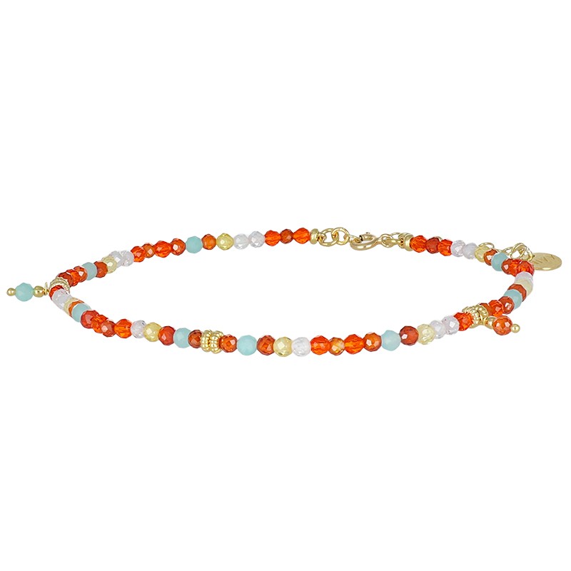 Cavigliera Summer in argento e zirconi arancioni - NIVY