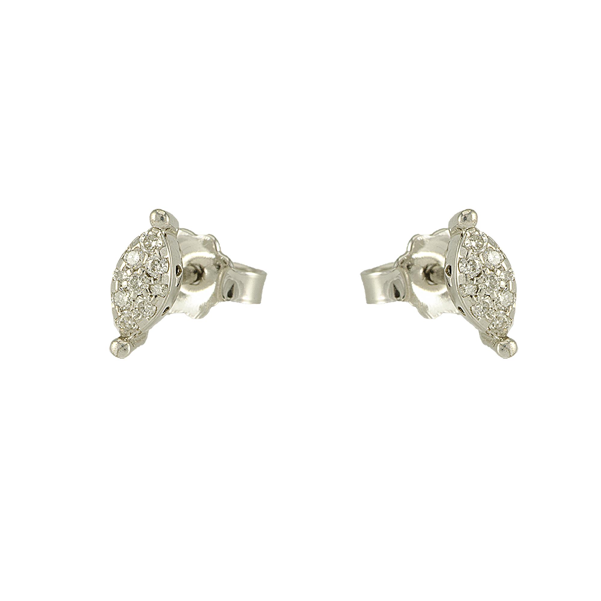 White gold earrings with diamonds ct 0.12 - ROBERTO DEMEGLIO