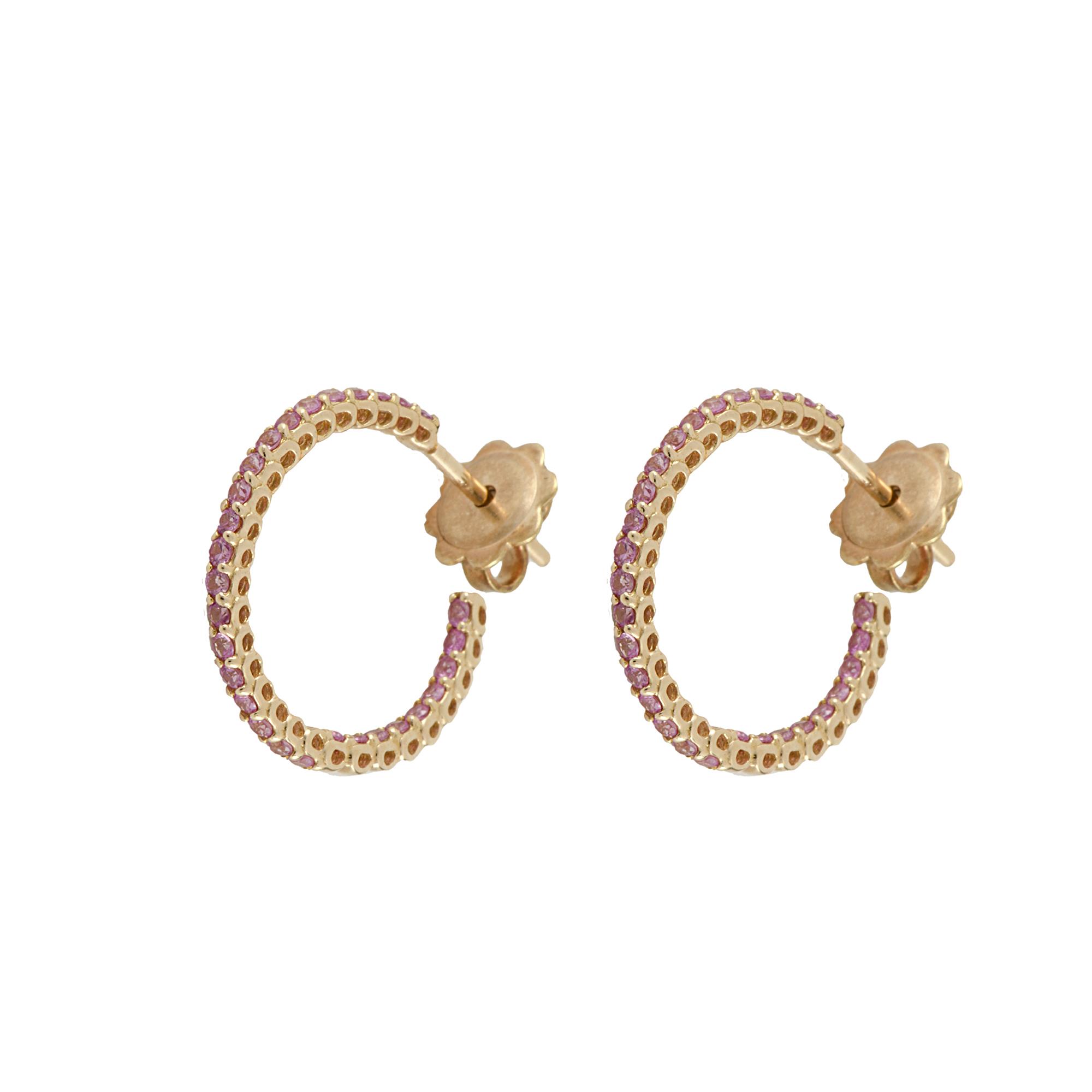 ORECCHINI IN ORO ROSA 9KT E ZAFFIRI ROSA CT 0,67 - ROBERTO DEMEGLIO