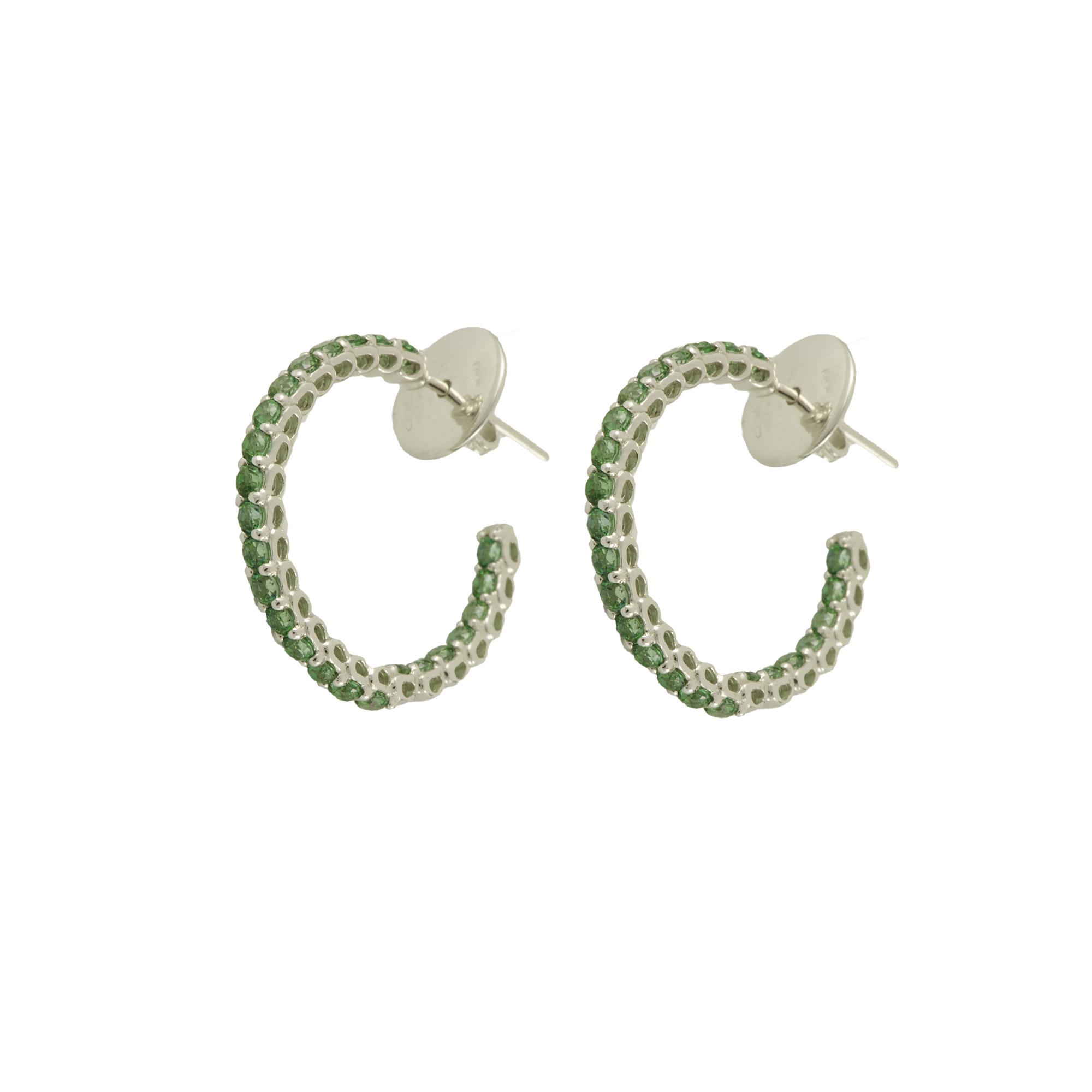 ORECCHINI IN ORO BIANCO 9KT E TOPAZI VERDI - ROBERTO DEMEGLIO