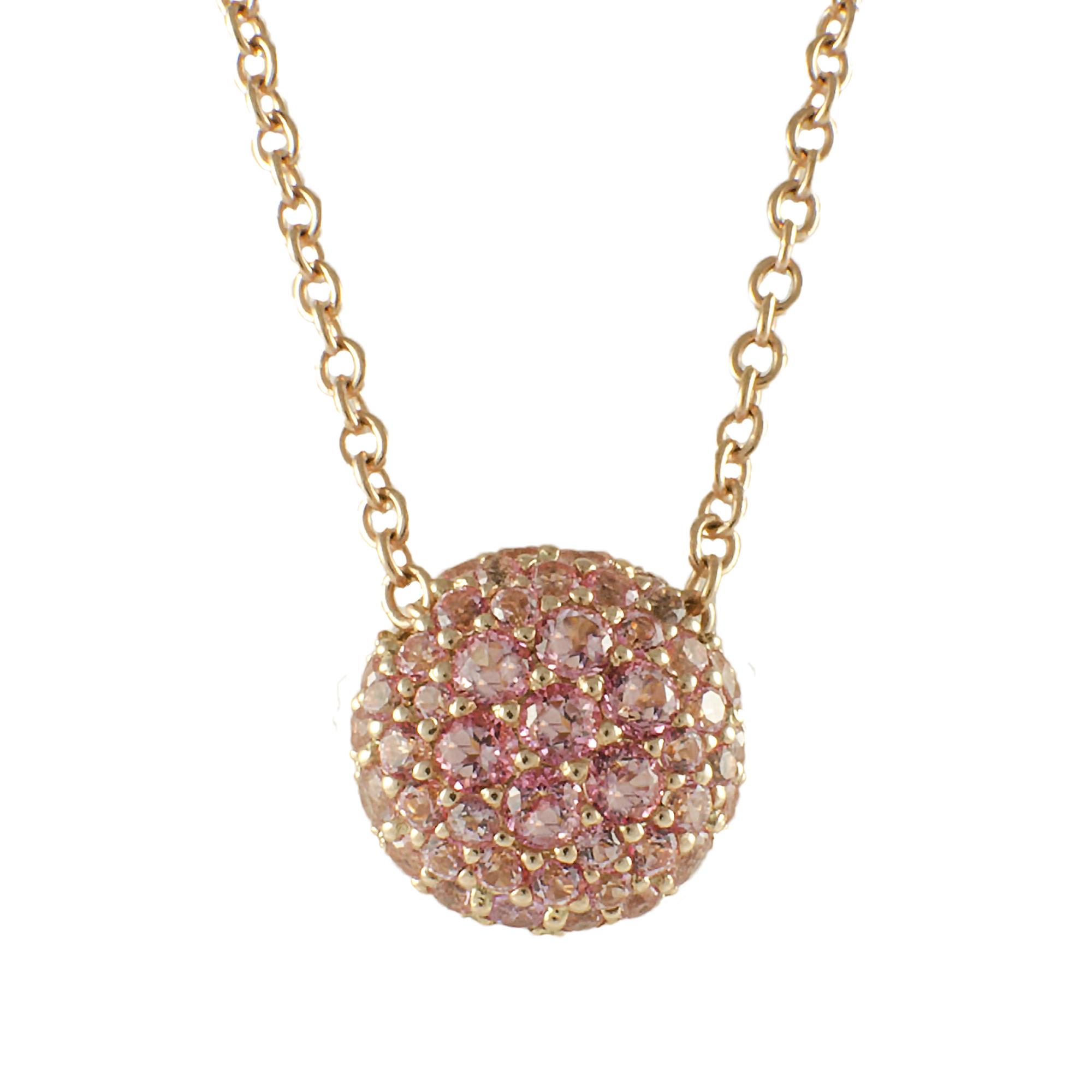COLLIER IN ORO ROSA 9KT E TOPAZI ROSA - ROBERTO DEMEGLIO