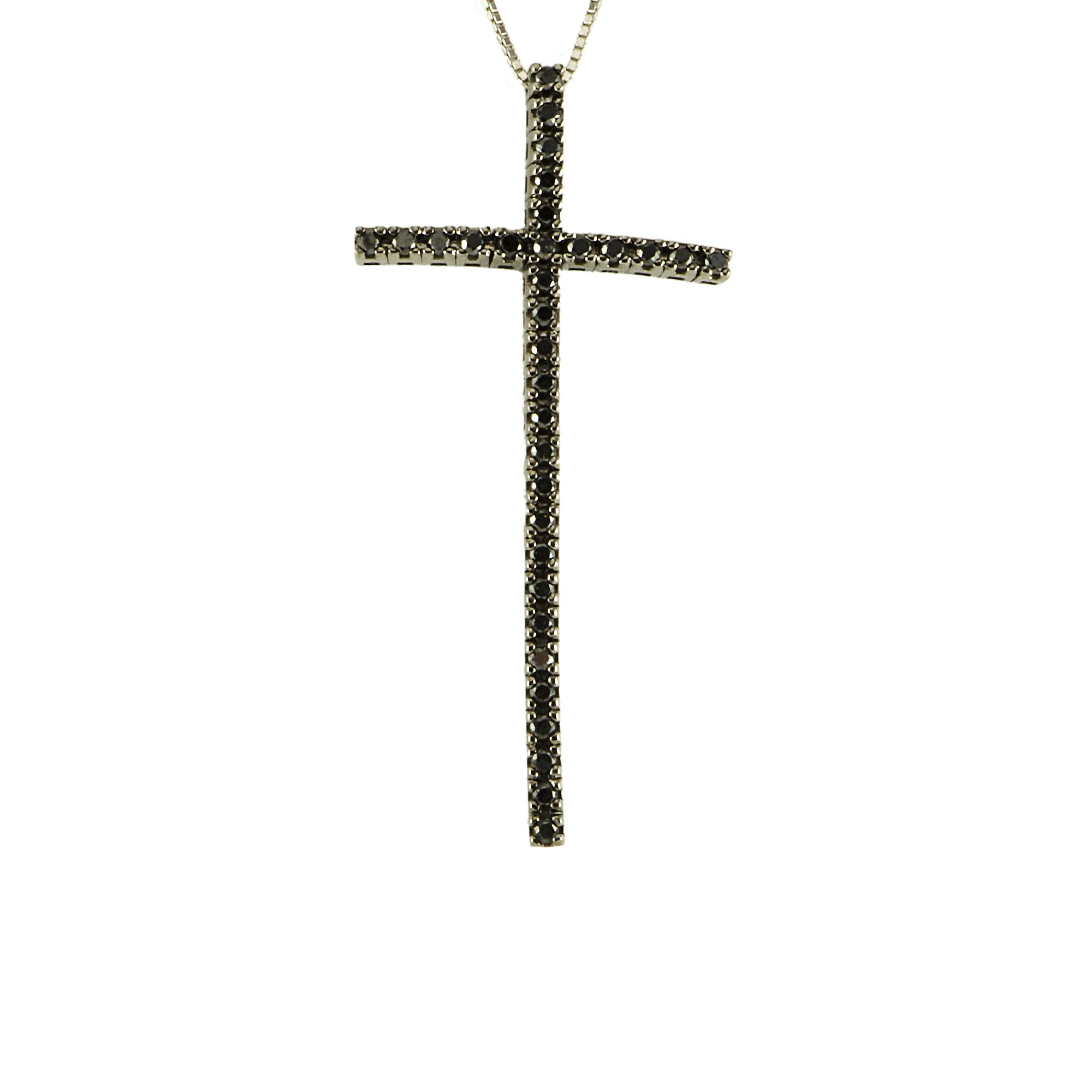 COLLIER IN ORO BIANCO E  DIAMANTI NERI CT 0,39 - ROBERTO DEMEGLIO