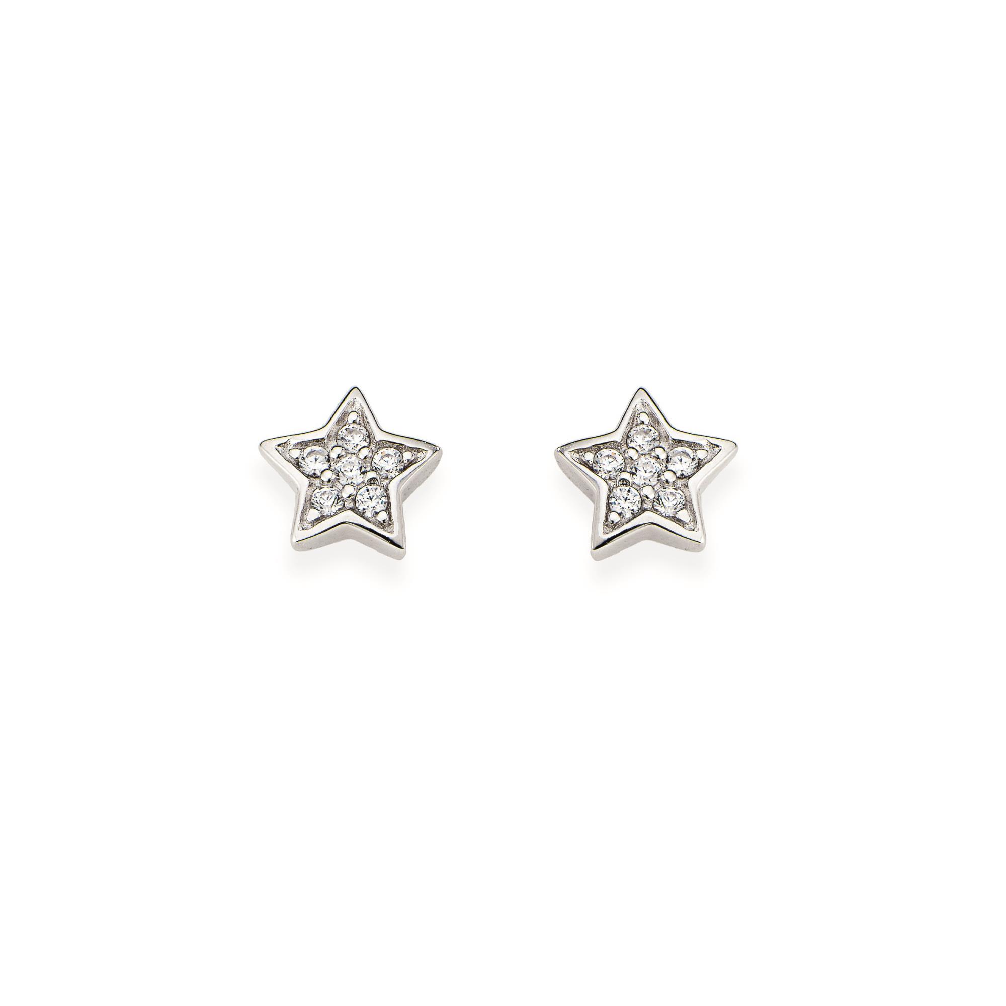 Silver earrings with stars - AMEN