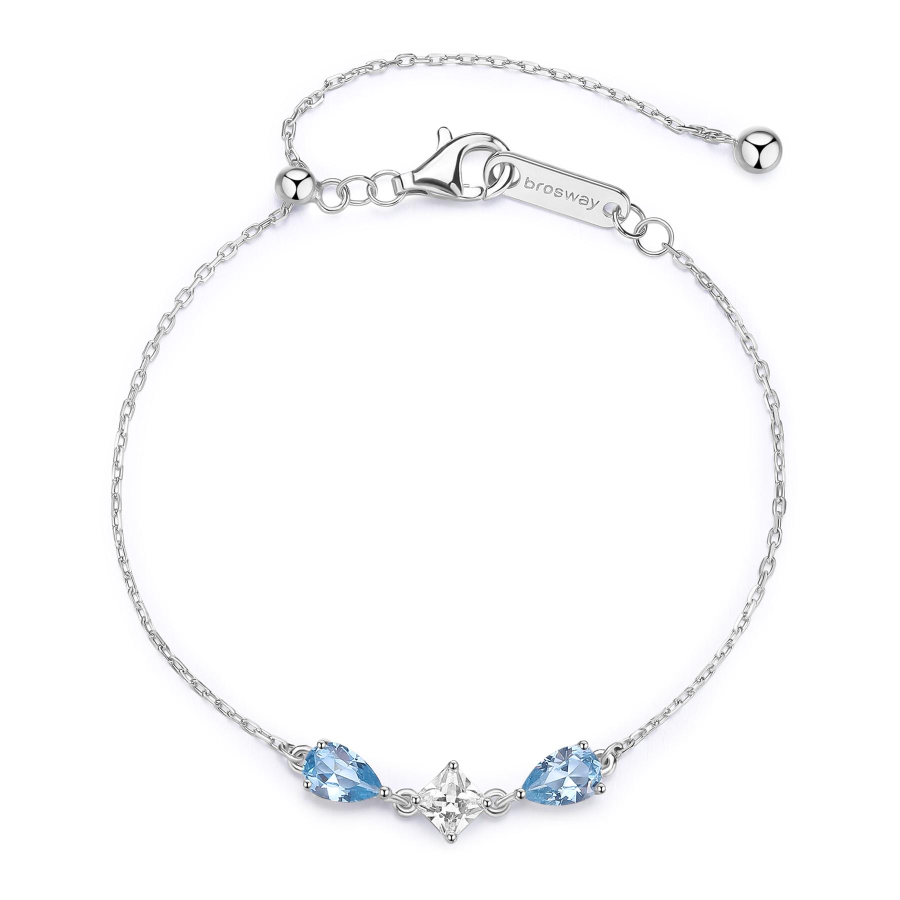 Bracciale Fancy in argento con zirconi bianchi e azzurri - BROSWAY