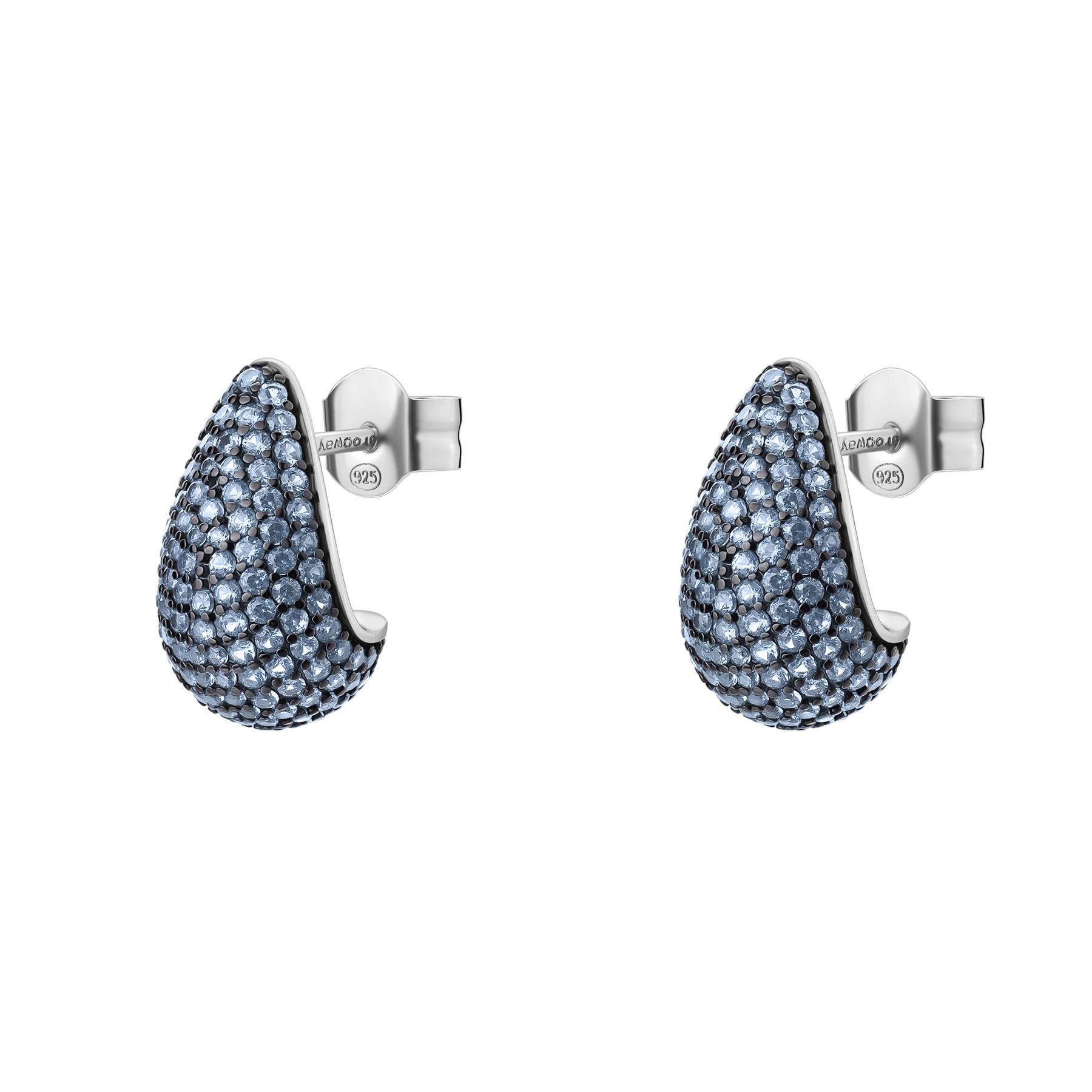 Orecchino Fancy in argento con zirconi azzurri - BROSWAY