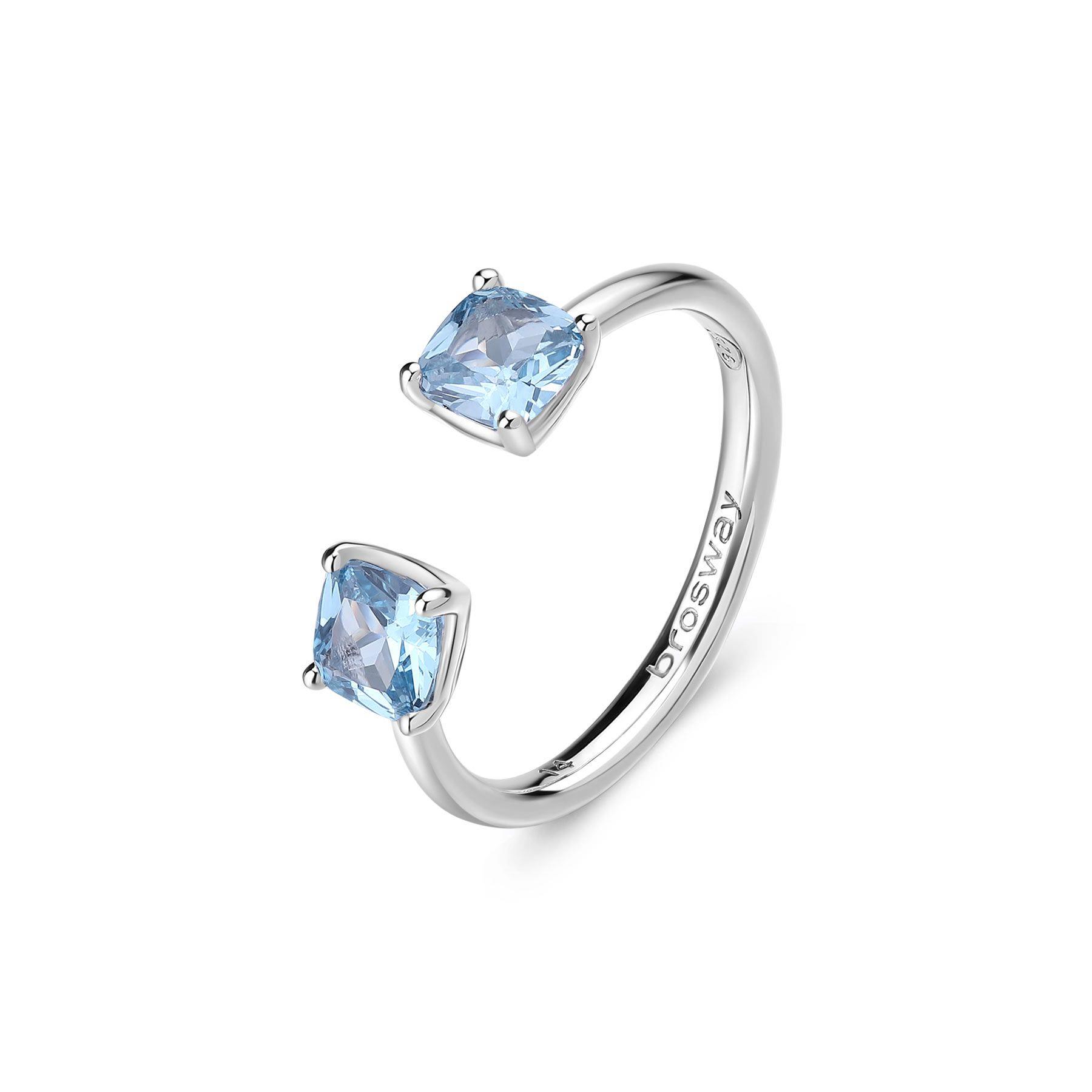 Anello Fancy in argento con zirconi azzurri - BROSWAY