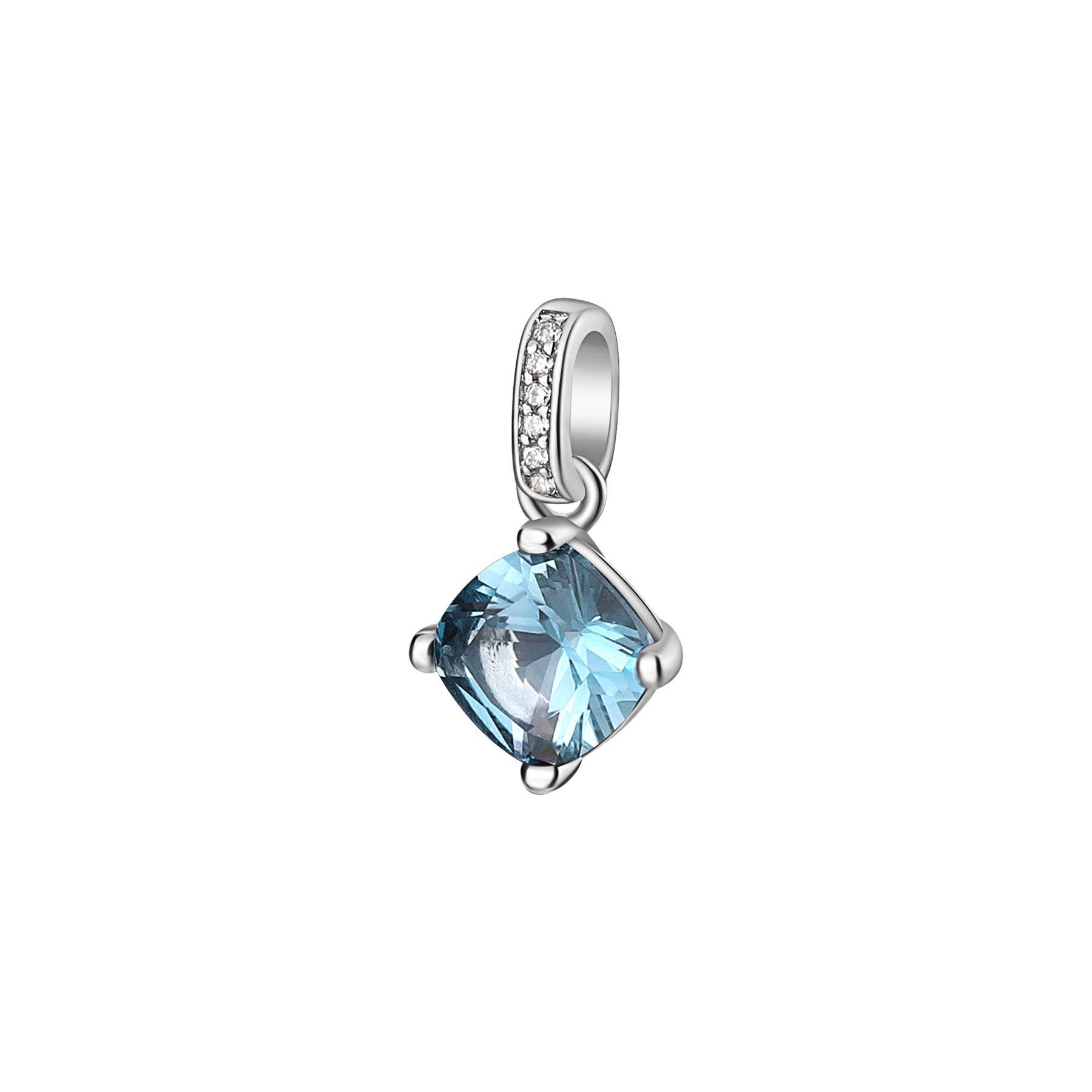 Pendente Fancy in argento con zircone azzurro - BROSWAY