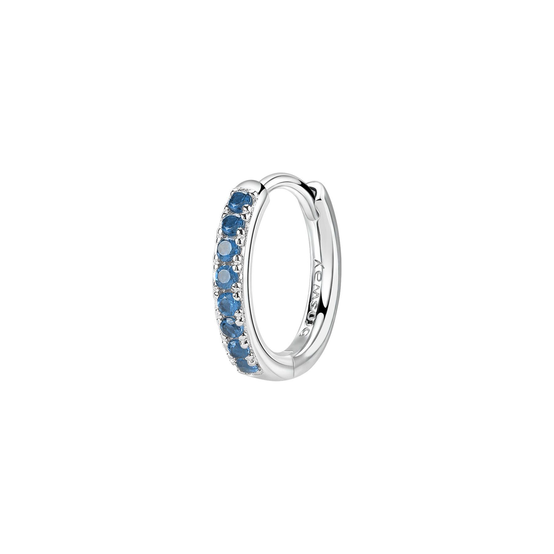 Mono orecchino in argento con zirconi azzurri - BROSWAY