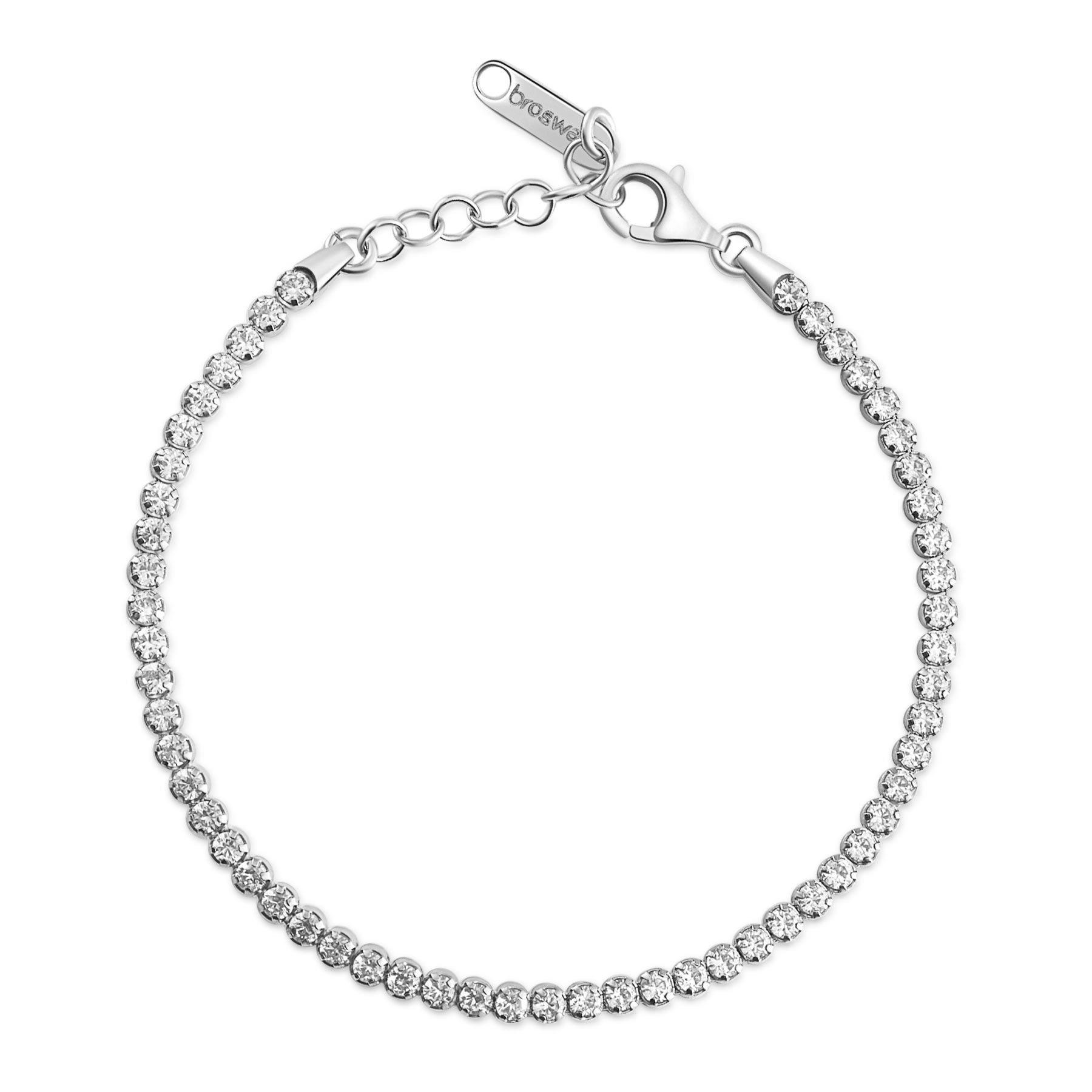 Bracciale tennis Fancy in argento con zirconi bianchi - BROSWAY