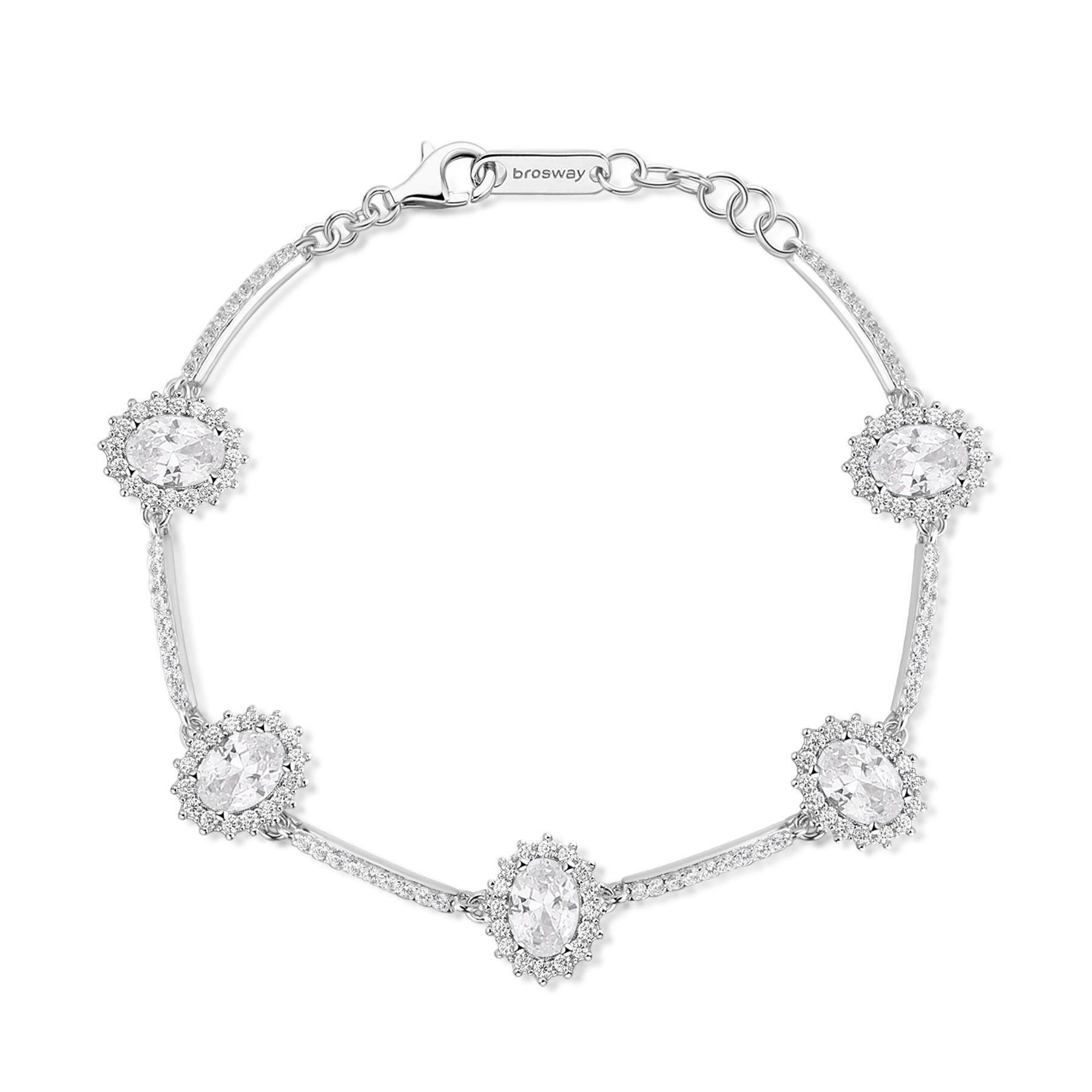 Bracciale Fancy in argento con zirconi bianchi - BROSWAY