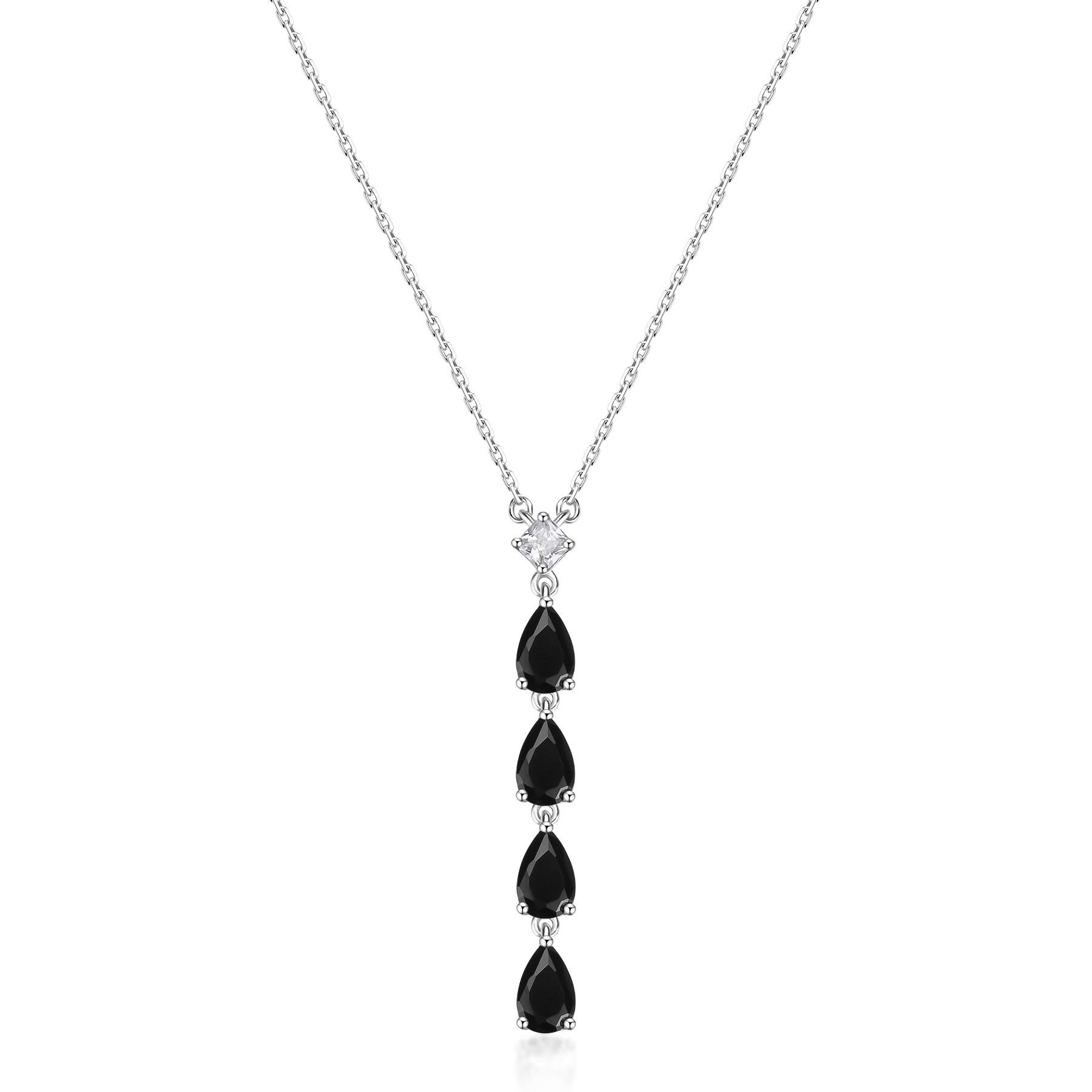 Collana Fancy in argento con zirconi bianchi e neri - BROSWAY