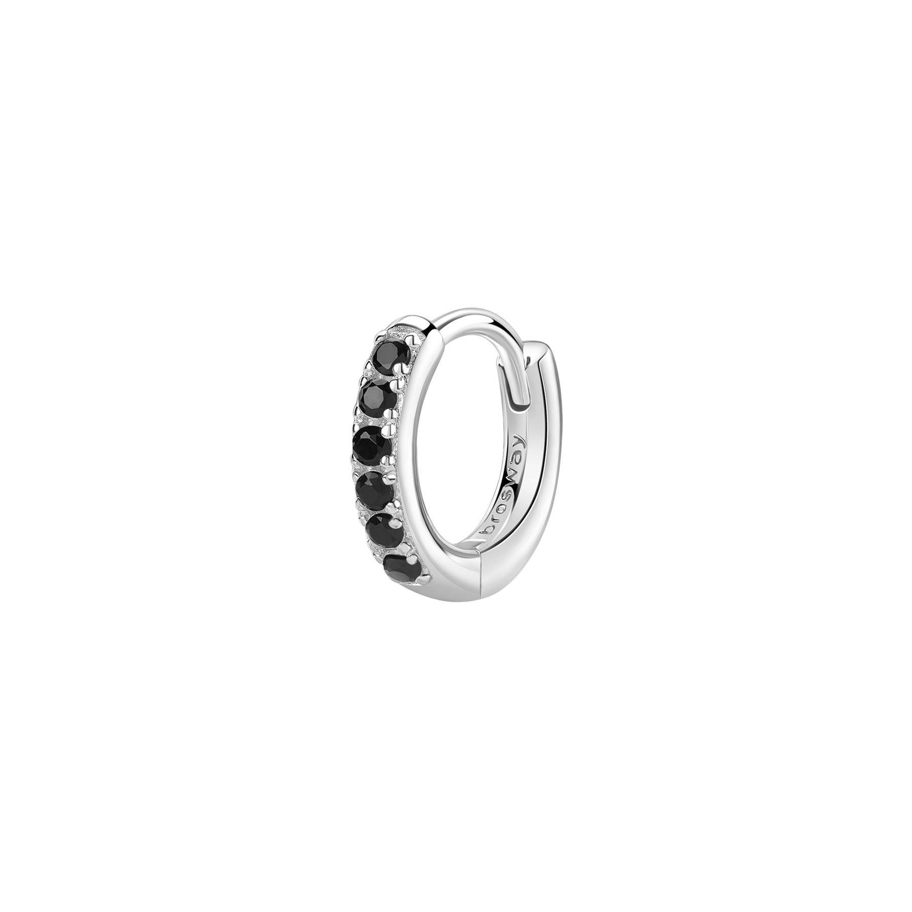 Mono orecchino Fancy in argento con zirconi neri - BROSWAY