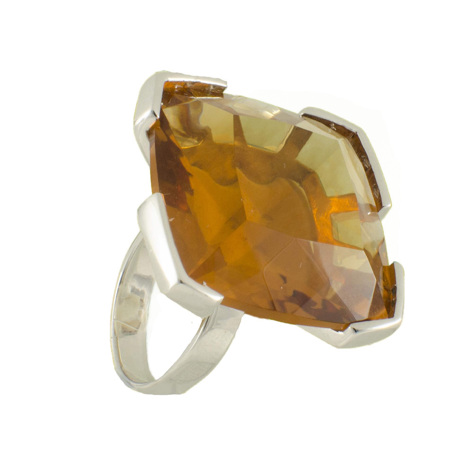 ANELLO IN ARGENTO E QUARZO BROWN MIS 12 - PIANEGONDA