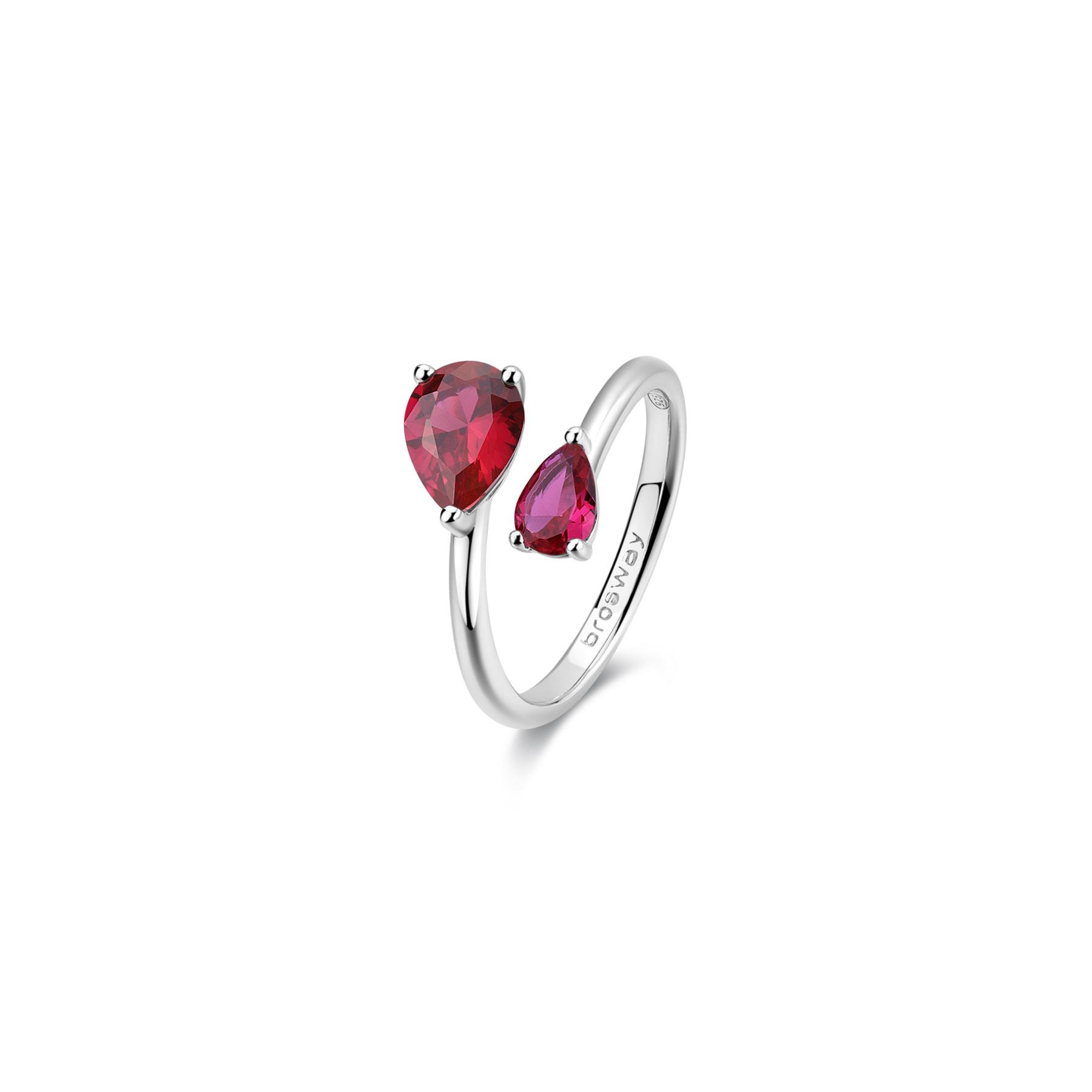 Anello Fancy in argento con zirconi rossi - BROSWAY