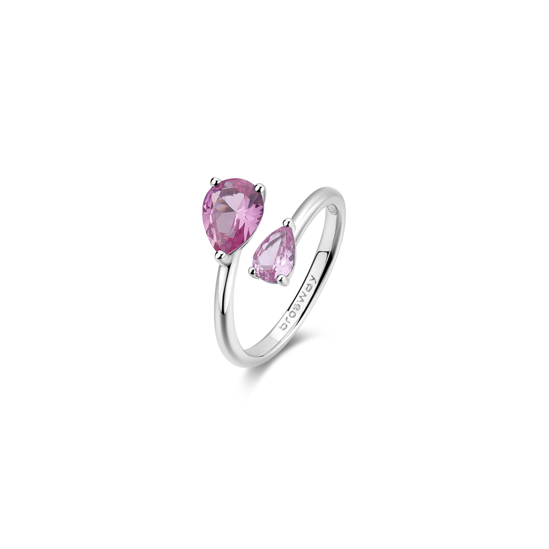 Anello Fancy in argento con zirconi rosa - BROSWAY