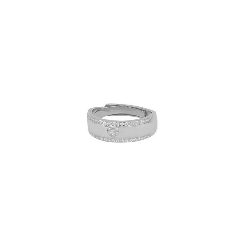 Anillo de plata con circonitas blancas - LUXURY MILANO