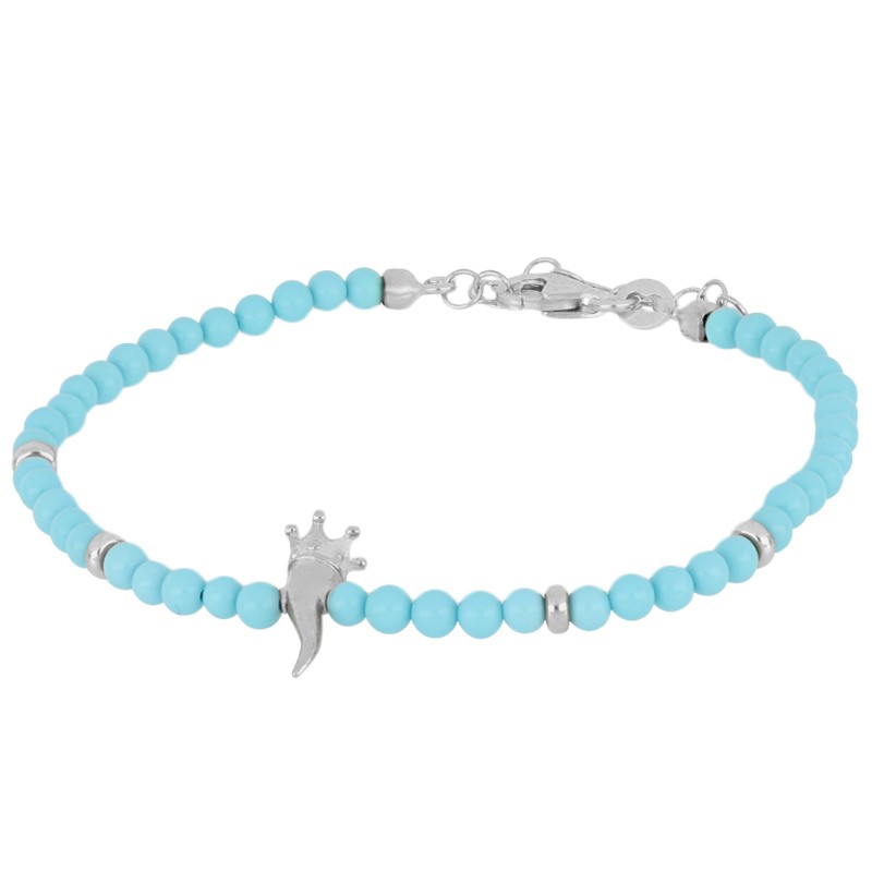 Pulsera &oacute;nix y cuerno en plata 925 rodiada - LUXURY MILANO