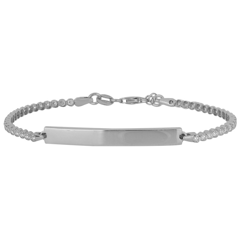 Pulsera tennis circonitas blancas plata 925 ajustable - LUXURY MILANO