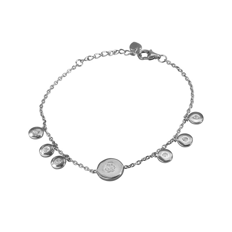 Pulsera de plata color blanco con circonitas blancas - LUXURY MILANO