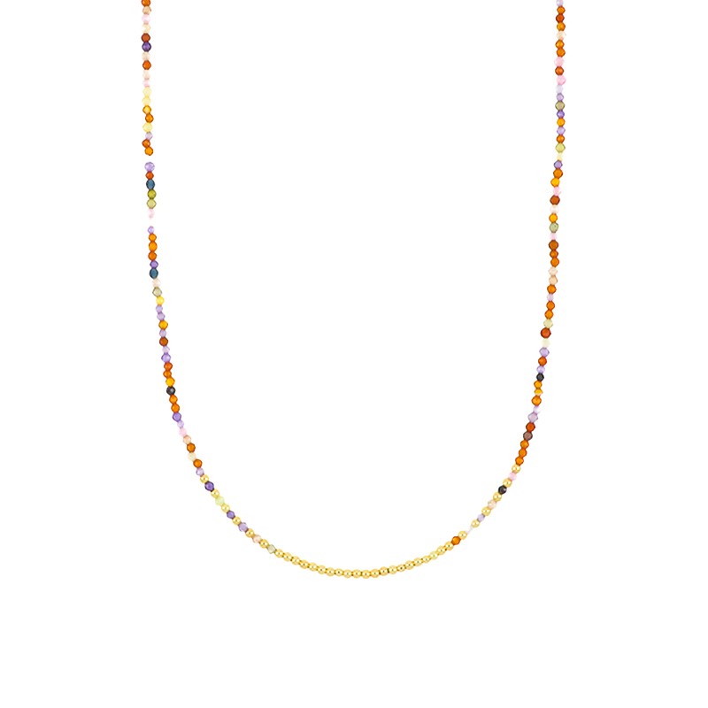 Collar de plata color amarillo con espinelas multicolor - LUXURY MILANO