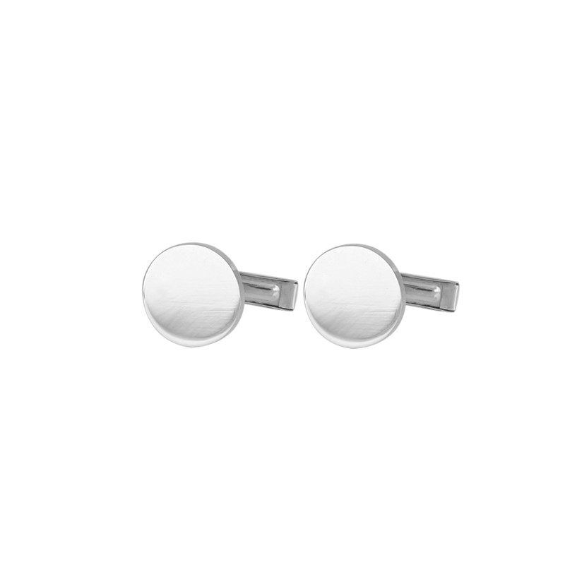 Gemelos redondos planos plata 925 hombre - LUXURY MILANO