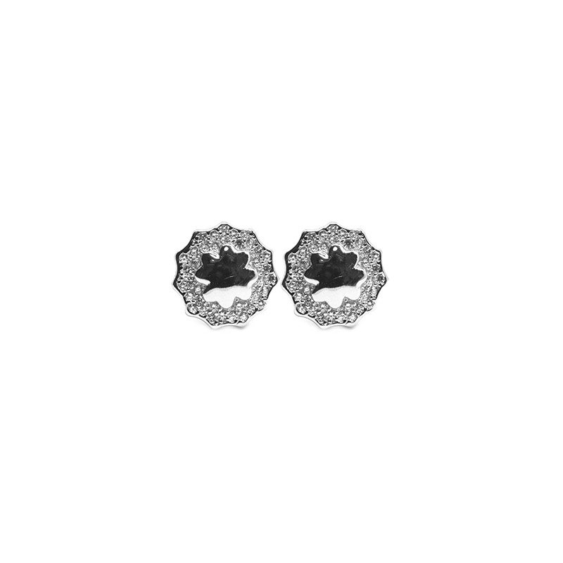 Pendientes de plata color blanco con circonitas blancas - LUXURY MILANO