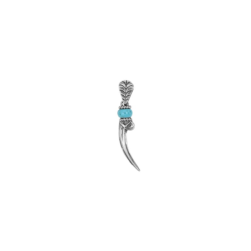 Colgante colmillo en plata 925 oxidada 3 cm - LUXURY MILANO