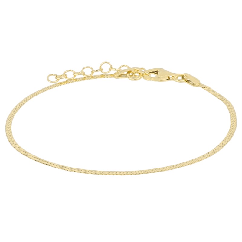 BRACCIALE MAGLIA SNAKE 2MM IN ARGENTO 925&deg;/&deg;&deg; GOLD - LUXURY MILANO