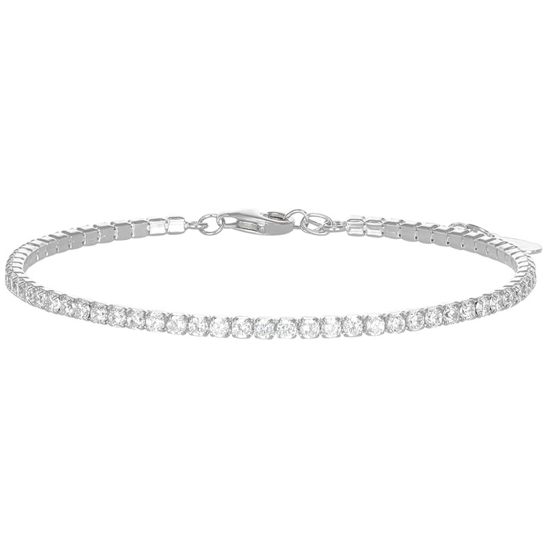 Pulsera de plata color blanco con circonitas blancas - LUXURY MILANO