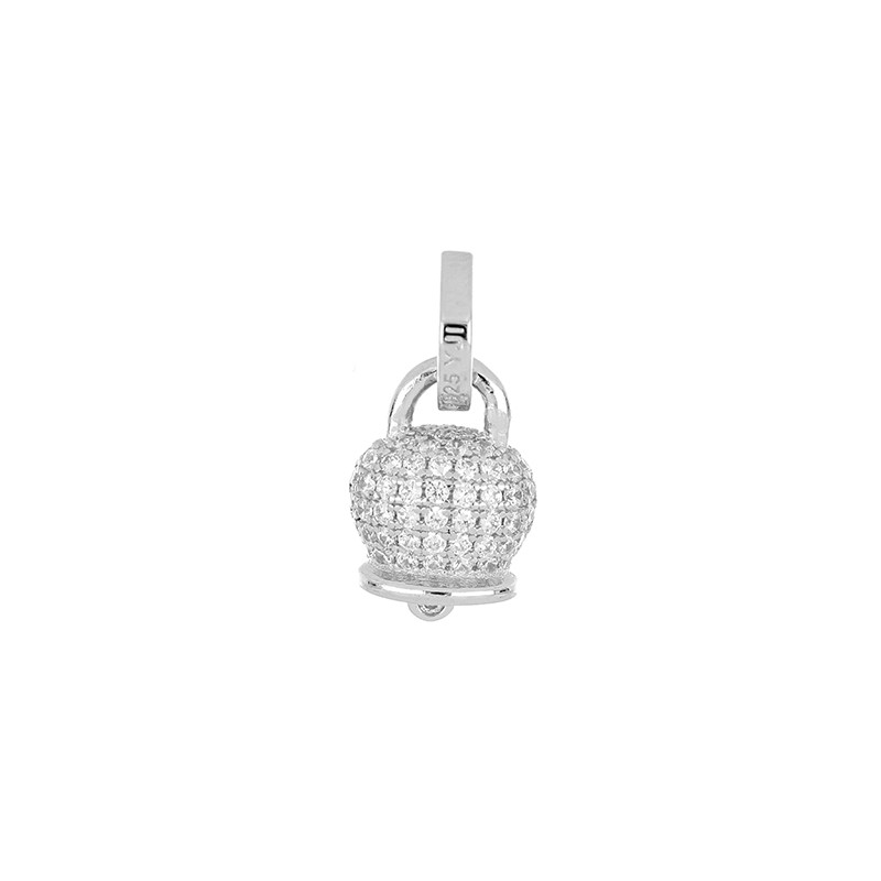 Colgante de plata blanca con circonitas blancas - LUXURY MILANO