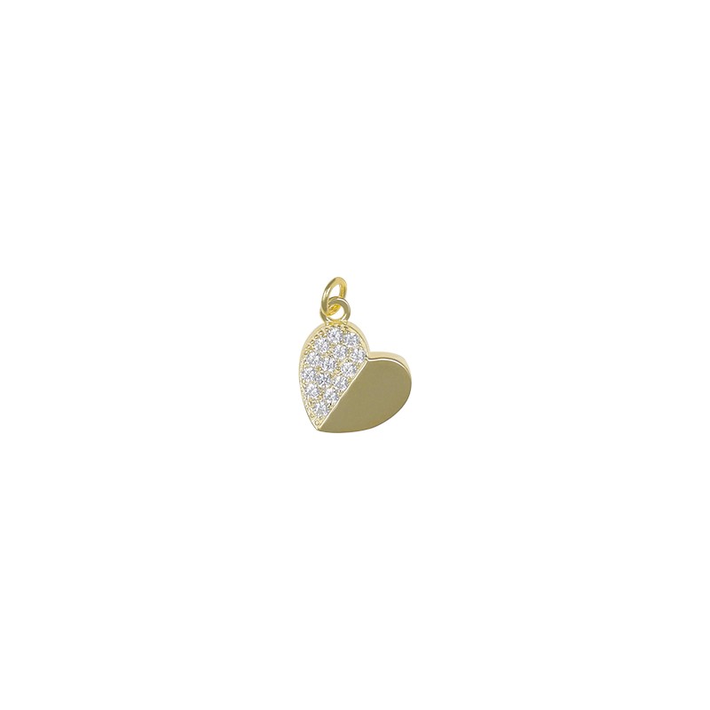 Colgante de plata amarilla con circonitas blancas - LUXURY MILANO
