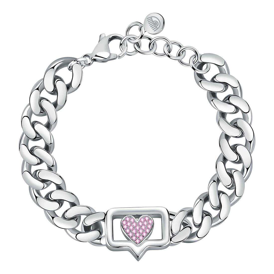 Bossy Chain collection bracelet in metal with zircons measuring 16.5-19.5cm - CHIARA FERRAGNI