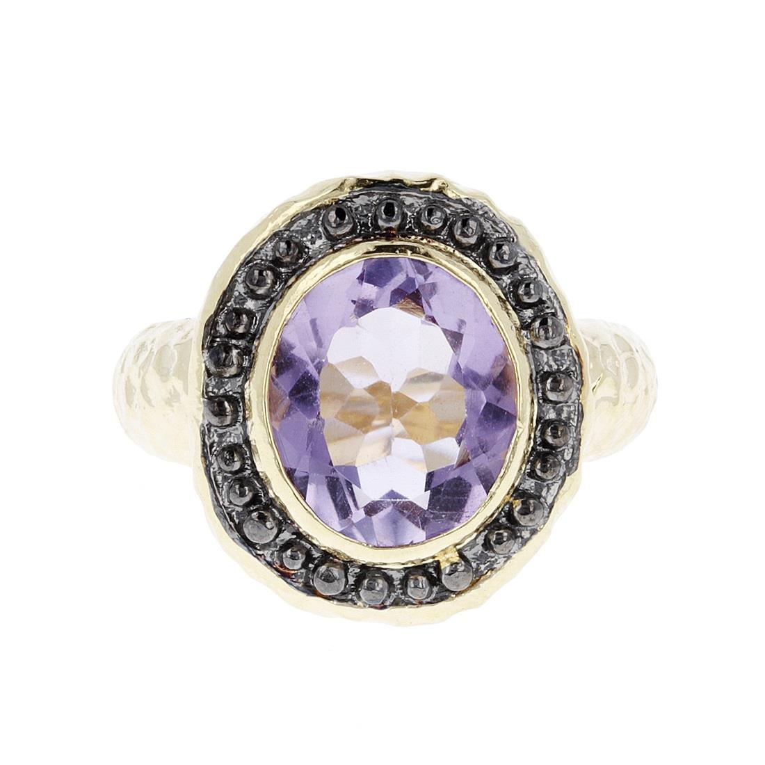 Anello Girasole dorato con Ametista, AJ Tuscany