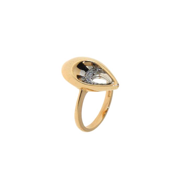 Rose and white gold ring with diamonds - GOLD ART