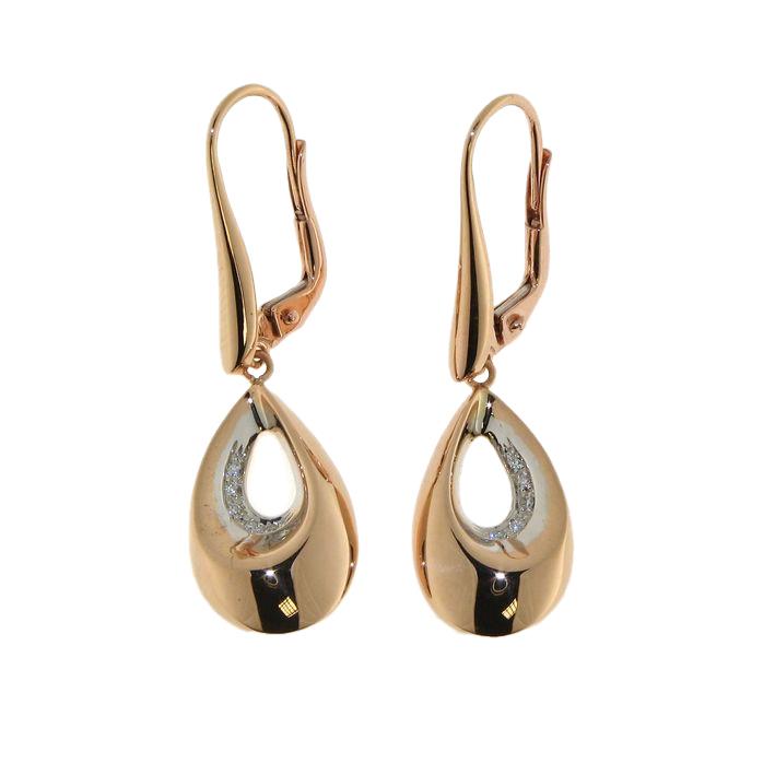 Drop earrings in rose and white gold - GOLD ART